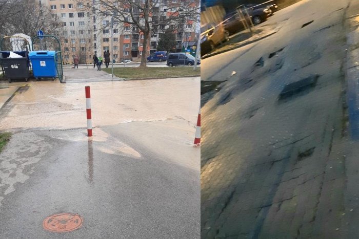 Ilustračný obrázok k článku Prasknuté potrubie na Dieloch narobilo veľké problémy: Chodník sa prepadáva, FOTO